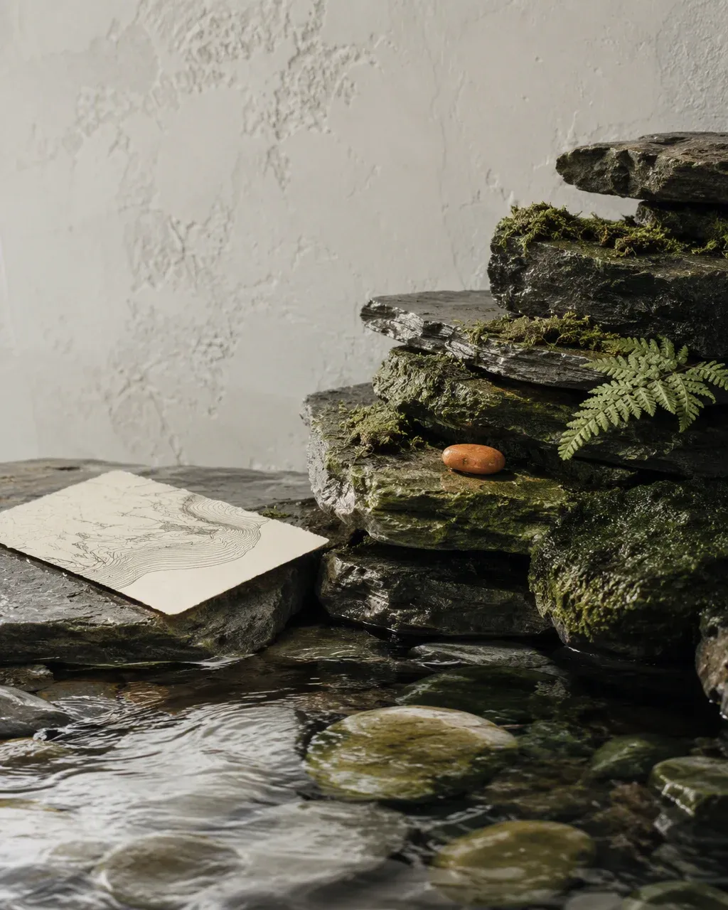 海洋 · 水面：潮间带，退潮后露出的承台。